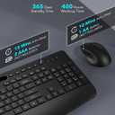 Wireless Keyboard and Mouse Combo - Full-Sized Ergonomic Keyboard with Wrist Rest, Phone Holder, Sleep Mode, 2.4G Quiet Keyboard for PC Laptop, Complete Work Setup for Office or Home -Trueque KM23
