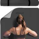 8mm Extra Wide 80cm Yoga Mat Non Slip | Spacious 80cm x 72" mat for tall users, gym, pilates. POE, reversible dual-color, non-slip, tear-proof, odorless, strap.