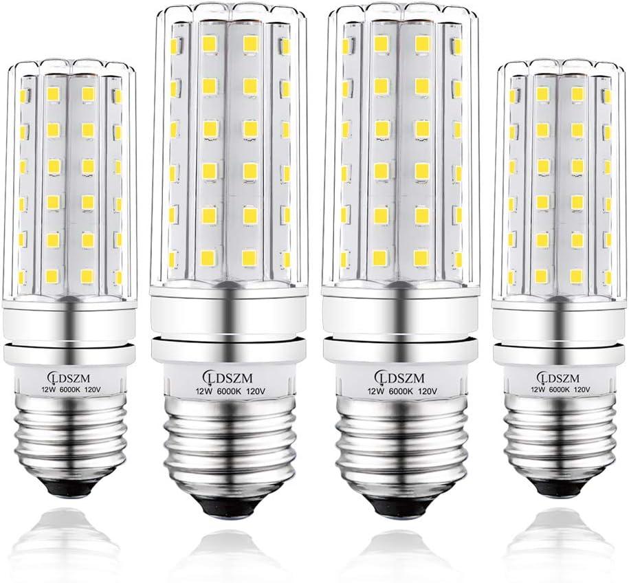 LED Light Bulb 100w Equivalent 1200 Lumen 6000K Cool Daylight White 12W LED Super Bright Bulb E26 Base Non-Dimmable Chandelier Light Bulbs for Home Indoor LED Corn Light Bulb Pack of 4