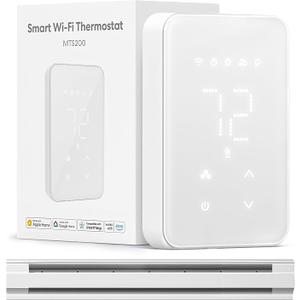 Meross Smart Thermostat for Electric Baseboard and inWall Heaters Work with HomeKit, Alexa and Google Home, 120V240V WiFi Programmable Thermostat with Easy Install, Energy Saving, 4 Wires Needed (HomeKit Smart Thermostat)