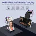 Wireless Charging Station for Samsung/Android, Fast Wireless Watch Charger Station Compatible for Samsung Galaxy S25 Ultra/S24/S23+/Z Flip 7/6 Fold 7/6, Watch8/7/Pro/Active 2 Galaxy Buds3/2 Pro(Black)