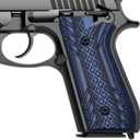 Guuun G10 Grips for Taurus PT92 Grip Compatible with PT 92/99/100/101 and Decocker Crosshatch Texture - 6 Color Options (Blue/Black)
