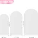 Wokceer Wedding Arch Cover (7.2FT, 6.6FT, 6FT) Set of 3 Spandex Fitted Wedding Arch Stand Covers for Round Top Chiara Arch Backdrop Stands Cover for Birthday Party Ceremony Banquet Decor White