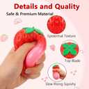 2PCS Strawberry Squishy Toy, Realistic Slow Rising Squishy Strawberry Fidget Toy Stress Relief, Fun Kawaii Fruit Stress Balls Squeeze Toys, Cute Strawberry Squishies Sensory Toys for Adults & Kids