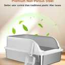 Stainless Steel Cat Litter Box with Lid, XL Extra Large High Sided Litter Box for Big Cats, Odor Free Open Top Litter Pan Easy Cleaning Anti-Urine Leakage Non-Stick, Includes Scoop, Light Grey