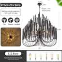 TOCHIC Modern Farmhouse Chandelier for Dining Room 36", Large Vintage Black Wood Chandeliers Light for Living Room, Rustic Pendant Lighting Fixture Ceiling Hanging for Foyer Bedroom Entryway