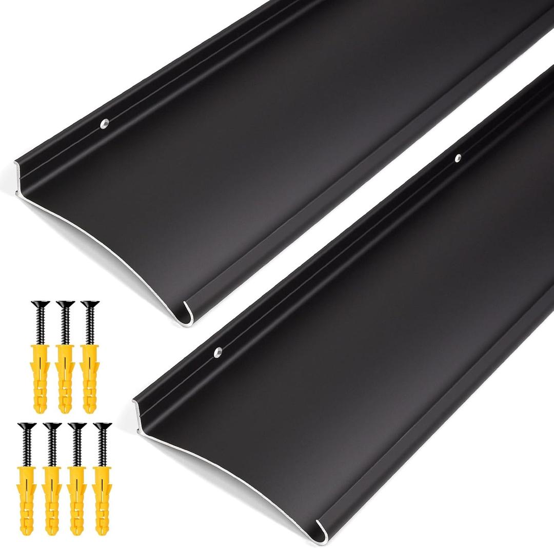 2-Pack 4" Extra-Wide Door Rain Drip Guard, 52" L Heavy Duty Aluminum Thickened Window Door Rain Deflector, Door Drip Cap, 0.8" Height Overhead Drip Edge (Black)