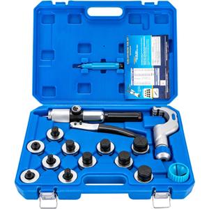 Professional Hydraulic Tube Expander Kit - 45# Steel Construction with 11 Replaceable Heads, Tube Cutter, and Toolbox - Ideal for Copper, Aluminum, Titanium, and Stainless Steel Tubes
