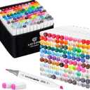 SAVZJSD 120 Colors Alcohol Markers, Dual Tips Alcohol-Based Art Markers for Artists and Adults in Coloring, Painting (Fine & Broad