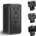 Upgraded 2000W 220V to 110V Voltage Converter US to Europe Travel Adapter for Hair Dryers with Fast Charging International Travel Adapter