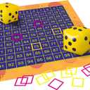 Hundred Activity Mat Math Rug Hundreds Chart Set 1-100 Counting Rug for Home Classroom, 4x4 ft Non-Slip Educational Activity Mat with Dice Frames, Large Math Learning Tool for All Ages