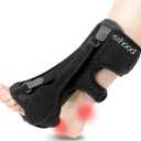 Upgraded Plantar Fasciitis Night Splint, 3 Adjustable Straps Plantar Fasciitis Relief Braces for Achilles Tendonitis, Foot Drop & Heel Spur Pain Relief Day & Night (Black) 