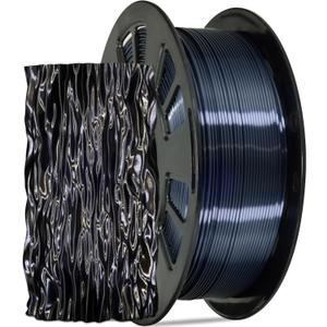 Silk Black PLA Satin Shiny 3D Printer Filament, 1.75mm Diameter 1kg Spool 2.2lbs for FDM 3D Printers