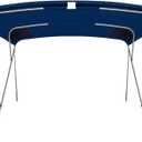 MSC 3 Bow 4 Bow Bimini Top Boat Cover with Rear Support Pole and Storage Boot(Navy, 4 Bow 8'L x 54" H x 91"-96" W)