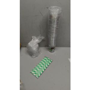 Norme 50 Pcs Dino Disposable Cups with Lids and Straws Set for Party, 12 oz Plastic Dinosaur Cups for Kids Drinking Coffee Milkshake Beverage Birthday Party Summer Activities Supplies(Green)