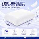 Sintuff 7 Inch High Loft Side Sleeper Pillow, Firm Memory Foam Pillow for Fitness Enthusiast, Broad Shoulders and Large Frames, Neck Shoulder Pain Relief, Thick High Profile with Washable Cover