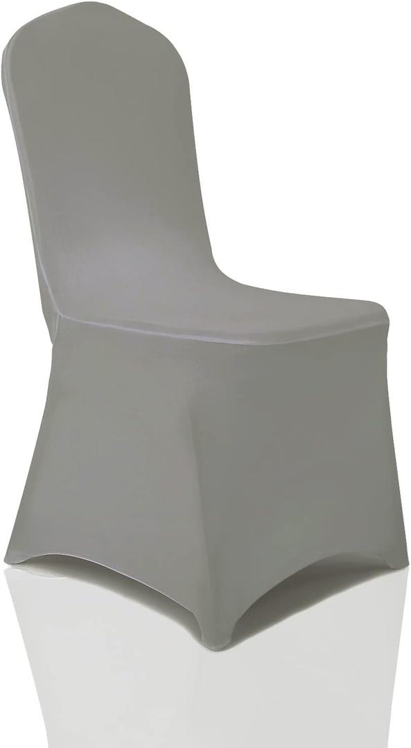 bricia 20 PCS Grey Stretch Spandex Chair Slipcovers, Dining Room Chair Covers Stretch Chair Slipcovers Protector for Wedding, Banquet, and Party