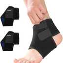 YEEKORO Kids/ Youth Ankle Brace, Adjustable Breathable Ankle Support Plantar Fasciitis Compression Sleeve Foot Brace Heel Protector Wrap for Protection Tendonitis & Sprain Ankle Pain Relief（Black, M)