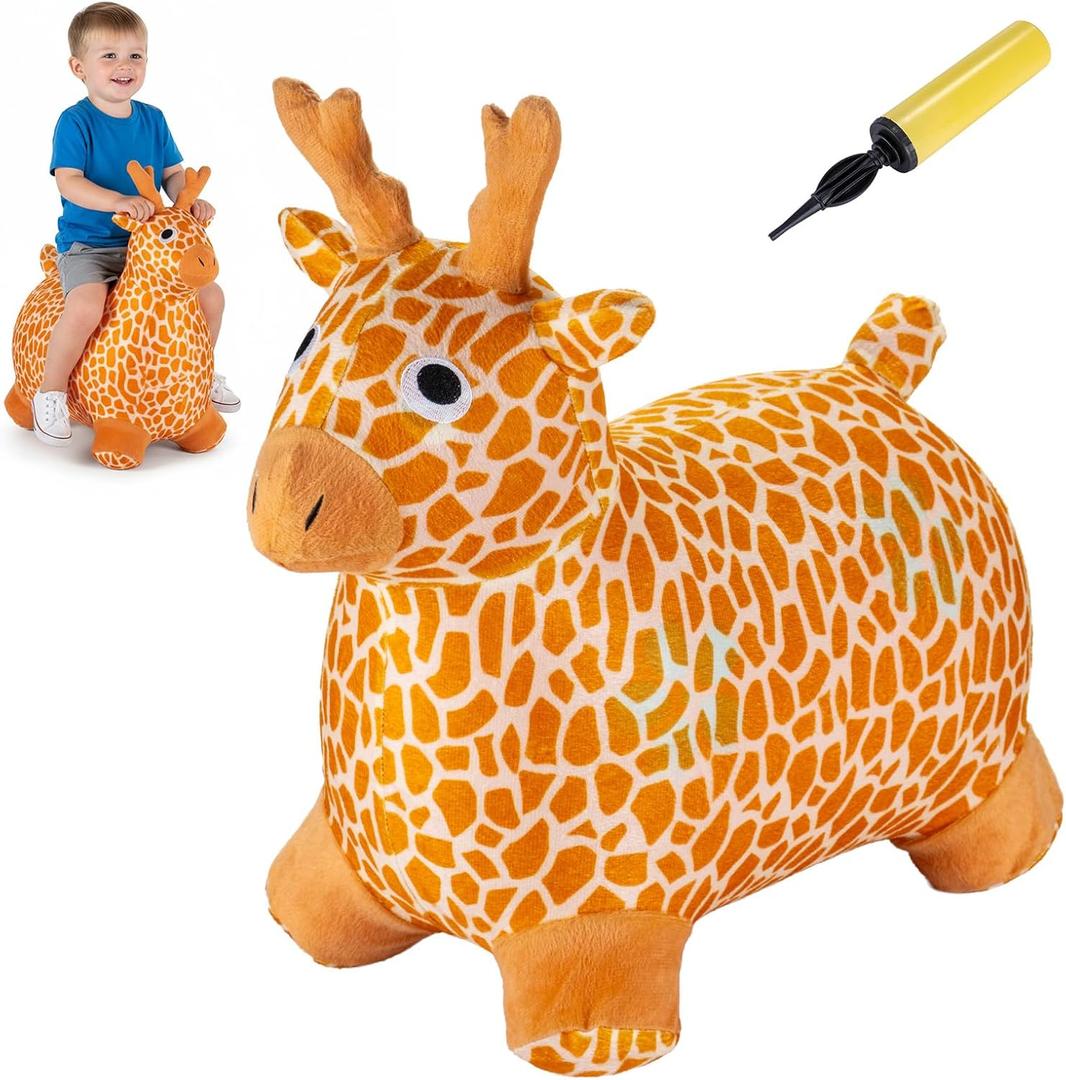 Bouncy Giraffe Pals for Kids, Plush Bouncy Toy, Ride on Toys for Toddlers, Bouncing Toy Hopper Toy, Toys and Gifts for Boys and Girls Aged 2, 3, 4, 5
