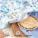 TILLYOU Muslin Baby Lounger Cover, 100% Cotton Newborn Lounger Cover, 2 Pack Baby Nest Slipcover for Boys Girls, Cover Only, Blue Flower