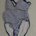 popvil Women's One Piece 2025 Tummy Control Swimsuits Neon Color Block Swimwear Deep V Neck Slimming Bathing Suit Size Large