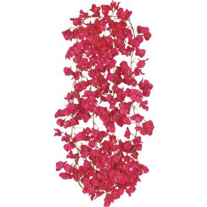 2 Pcs Artificial Bougainvillea Flowers Garland Fake Silk Bougainvilleas Vines Trailing Rose Red Faux Hanging Flowers Plants Bougainvillea Artificial for Porch Wedding Arch Spring Summer Decor