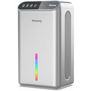 Dehumidifiers for Home (85 OZ Water Tank, 800 sq.ft) Quiet Small Dehumidifier for Basement Bedroom Bathroom with Drain Hose, 3 Gear Timer, Sleep Mode, Auto Shut Off, 7 Color Ambient Light