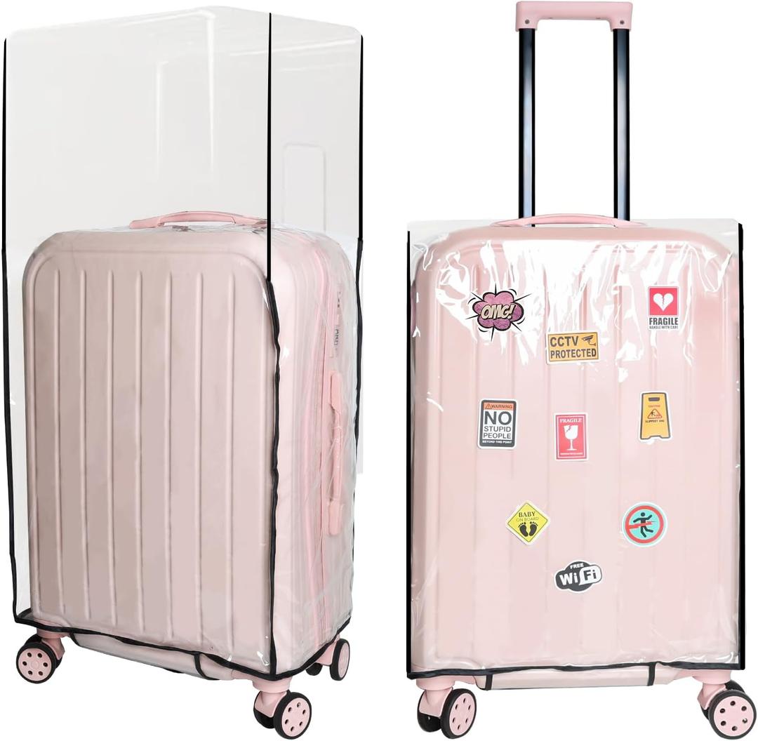 LADYGG Clear Luggage Covers PVC Suitcase Cover Thicken Protectors Waterproof Cover for Luggage (28-inch)