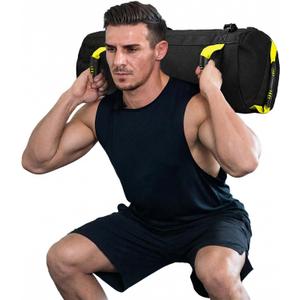 Taeku Fitness Sandbag with Handles, Oxford Adjustable Weight Training Sand Bag with 3 Filler Bags for Strength Training, Cross Training, MMA, Home Gym (Yellow)