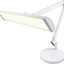 Neatfi Ultra 3,500 Lumen LED Desk Lamp, Color Correlated Temperature, 3 Light Modes, Dimmable, 45W, 26 Inch Wide Metal Shade, 540 SMD LEDs (CCT with Base, White)