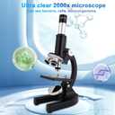 Microscope for Kids & Adults,40X-2000X Microscope with Phone Adapter & Slides Set,Suitable for Students School Lab and Home Education