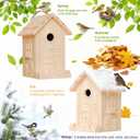 Birdhouse Kit, DIY Wooden Bird House Kits for Outside Adults Kids Woodcraft Bird House with Paint Hanging Twine Building Projectsand Wood Craft Woodworking Gift for Beginners for Kids Ages 8+