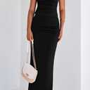 BTFBM Womens Two Piece Outfits Summer Lightweight 2026 Mock Neck Sleeveless Knit Tops Maxi Skirt Set Going Out Dress (Black, L)