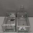 2 Packs Humane Rat Trap Outdoor, Wanqueen Humane Mouse Traps Indoor for Home, Small Rodent Chipmunk Trap and Other Live Animal Cage Catch and Release