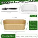 50-Pack 29oz Disposable Kraft Paper Bowlswith Lids and Forks,Meal Prep Containers Disposable Togo Food Deli Containers for Restaurant Supplies Take Out Containers, Microwave Safe for Hot/Cold Food