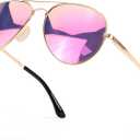 SIPHEW Womens Aviator Polarized Sunglasses - Oversized Mirrored Double Bridge Sunglasses w UV Protection for Women/Men