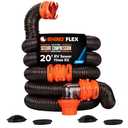 Camco RhinoFLEX 20-Ft RV Sewer Hose Kit - Features Clear Elbow Fitting w/Removable 4-in-1 Adapter - Connects to 3” Slip or 3”/3.5”/4” NPT Threaded Sewer Connection (39742)