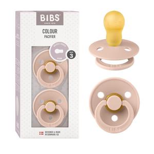 BIBS Pacifiers Colour Collection | Natural Rubber Baby Pacifier | Set of 2 BPA-Free Soothers | Made in Denmark | 18+ Months (Pack of 2) | Blush