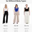 BRXL 2 in 1 Dress Pants for Women Work Tummy Control Shapewear Long Wide Leg Winkle Free Business Casual (Medium, Black)