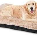 JOEJOY Large Dog Bed Crate Pad, Deluxe Plush Washable Dog Beds Fulffy Soft Kennel Pad Anti-Slip Pet Sleeping Mat for Extra Large Medium Small Dogs, 40" x 27", Beige