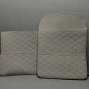 Seat Back Protector + Large Capacity Pocket Storage Organizer, Preventing the Impact of Children Stepping on the Seat Backrest (Cream White)