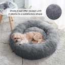 WESTERN HOME WH Calming Dog & Cat Bed, Anti-Anxiety Donut Cuddler Warming Cozy Soft Round Bed, Fluffy Faux Fur Plush Cushion Bed for Small Medium Dogs and Cats (20"/24"/27"/30")