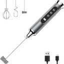 YUSWKO Milk Frother Wand for Coffee, Milk Frother Handheld Coffee Frother, Rechargeable Drink Mixer, Waterproof Electric Whisk