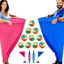 Granny Pants Yard Game for Adults (40 in * 31.5 in),2Pcs Granny Pants Outdoor Games with 10 Bouncy Balls,2 Pumps & Flags, Granny Pants Game for Family Carnival Party Reunion Gathering(Large)