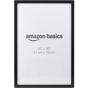 Amazon Basics Rectangular Wood Poster Frame, 20" x 30", Black