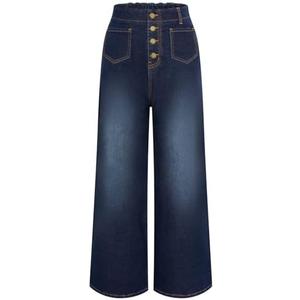 Women's 2025 High Waisted Wide Leg Jeans for Women Stretchy Bell Bottom Jeans Flare Denim Pants, Size: L