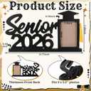 Leinuosen Senior 2026 Sign Graduation Decorations Black Wooden Frame with Tassel Holder for 2.5 * 3.5 Inch Photo 2026 Graduation Gift Grad Table Centerpiece for Senior Night Decor Grad Party Supplies
