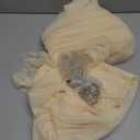 Fomcet Tulle Backdrop Curtains with Lights String 10FT X 8FT Champagne Sheer Curtain with Lights Tulle Curtains Backdrop for Wedding Birthday Party Photo Shoot (2 Panels 5x8FT)