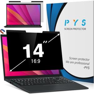 PYS Magnetic Laptop Privacy Screen 14 Inch (16:9 Aspect) - Anti-Glare Blue Light Filter, Removable Privacy Screen Protector Compatible with HP/Dell/Acer/Lenovo/Samsung/ASUS (12.2x6.9inch/ W x H)