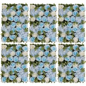 Flower Wall Backdrop 6 Panels 24x16 Inch Dusty Blue